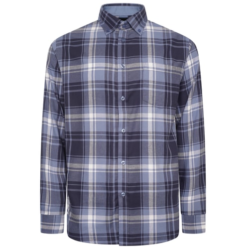 KAM Langärmliges Casual-Karohemd Blau